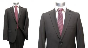 Herren Anzug 2 Schlitz Taupe Braun 46
