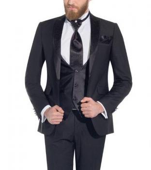 Hochzeitsanzug 5 teilig Schwarz