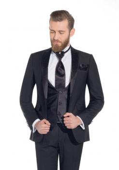 Hochzeitsanzug 5 teilig Schwarz