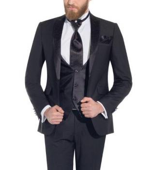 Hochzeitsanzug 5 teilig Schwarz
