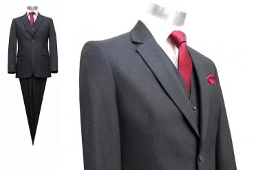 Herren Anzug 3-Teilig 120s Anthrazit