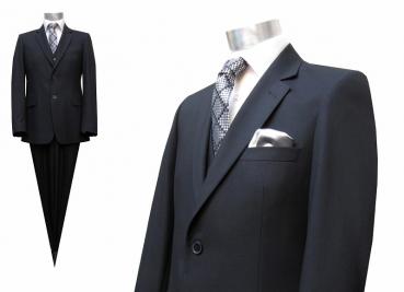 Herren Anzug 3-Teilig 120s Schwarz