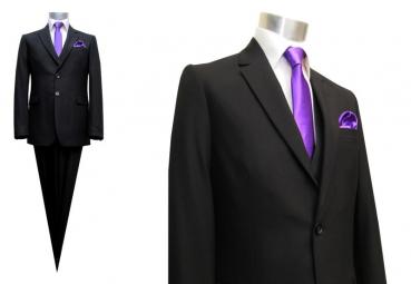 Herren Anzug 3 teilig Schwarz