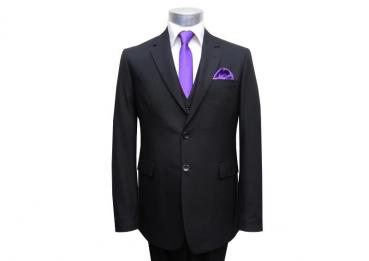 Herren Anzug 3 teilig Schwarz