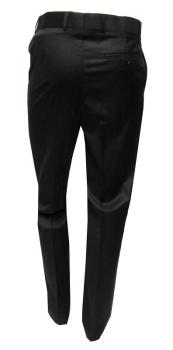 Herren Hose Schwarz Anzughose Flat Front