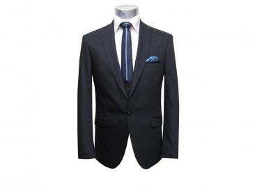 Herren Anzug mit Weste Schwarz Slim