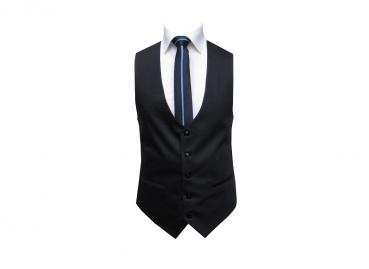 Herren Anzug mit Weste Schwarz Slim