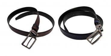 Wendegürtel Leder Braun/Schwarz, Blau/Schwarz