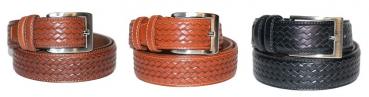 Flecht Herren Echt Leder Gürtel