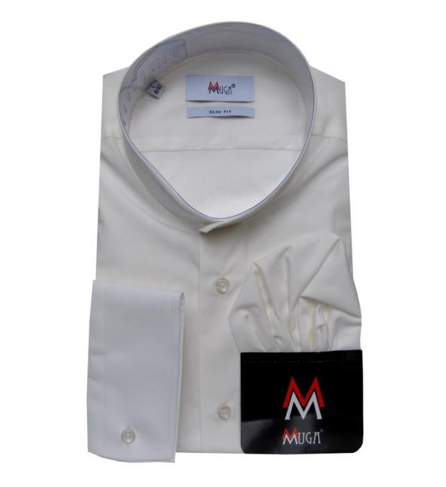 Stehkragen Mao Herren Hemd Langarm Slim-fit