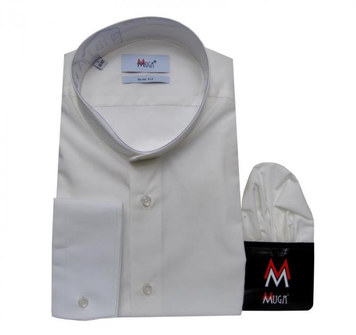 Stehkragen Mao Herren Hemd Langarm Slim-fit