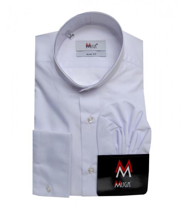 Stehkragen Mao Herren Hemd Langarm Slim-fit