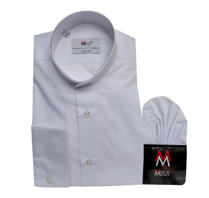 Stehkragen Mao Herren Hemd Langarm Slim-fit