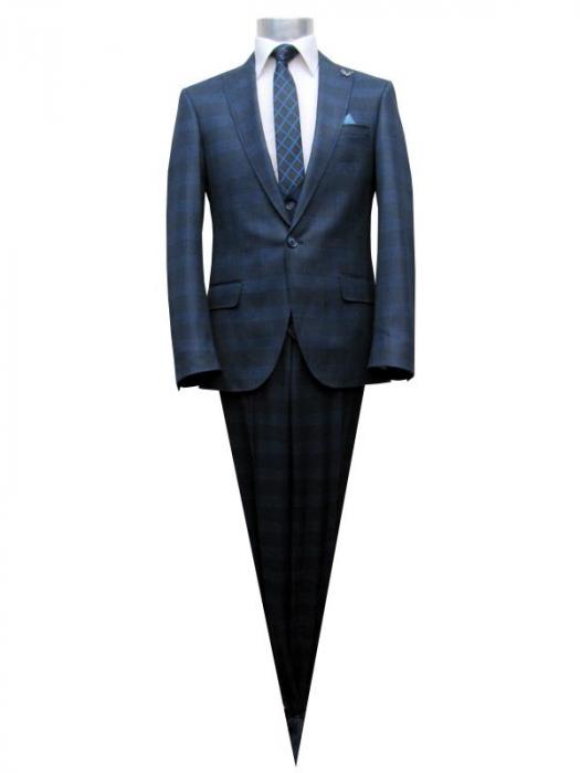 Glencheck Herren Anzug Slim Fit Kariert