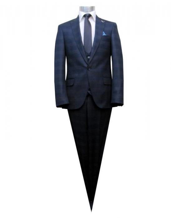 Glencheck Herren Anzug Slim Fit Kariert