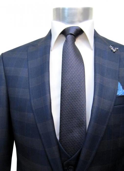 Glencheck Herren Anzug Slim Fit Kariert