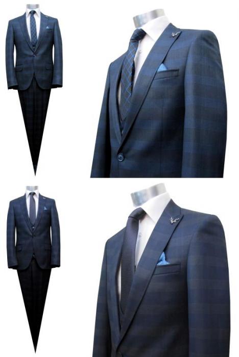 Glencheck Herren Anzug Slim Fit Kariert