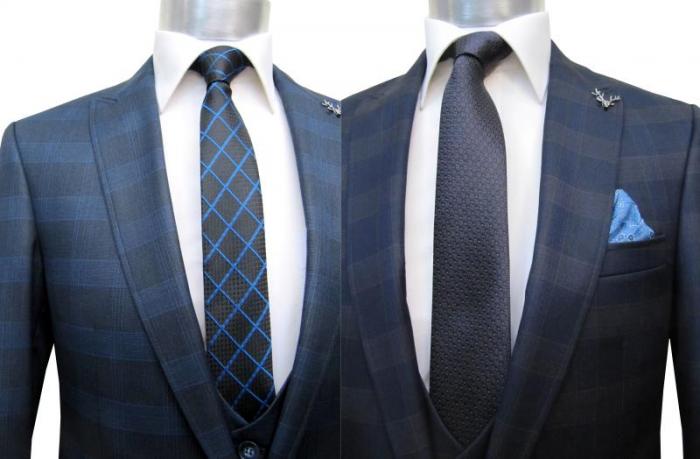 Glencheck Herren Anzug Slim Fit Kariert