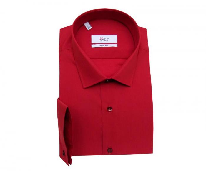 Slim Fit Herrenhemd mit Einstecktuch Langarm