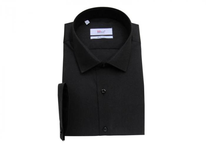 Slim Fit Herrenhemd mit Einstecktuch Langarm