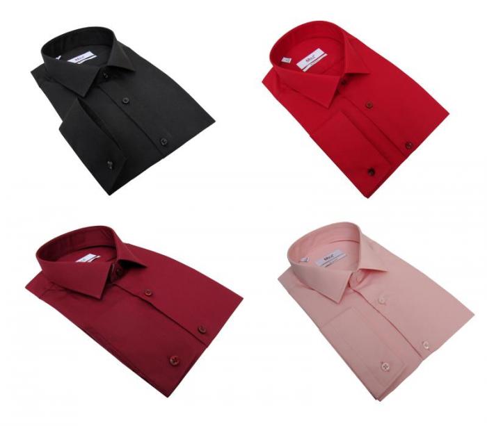 Slim Fit Herrenhemd mit Einstecktuch Langarm