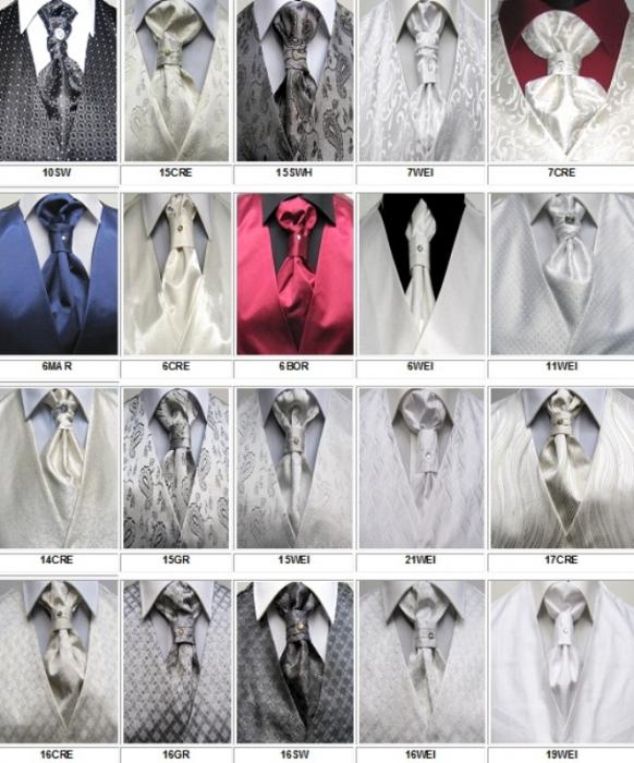 Plastron (Krawatte) mit Einstecktuch