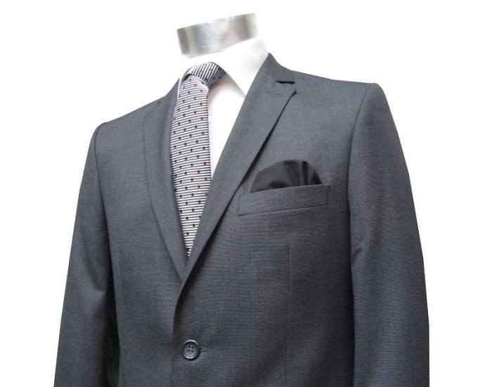 Elegante Herren Anzug Anthrazit Webstruktur