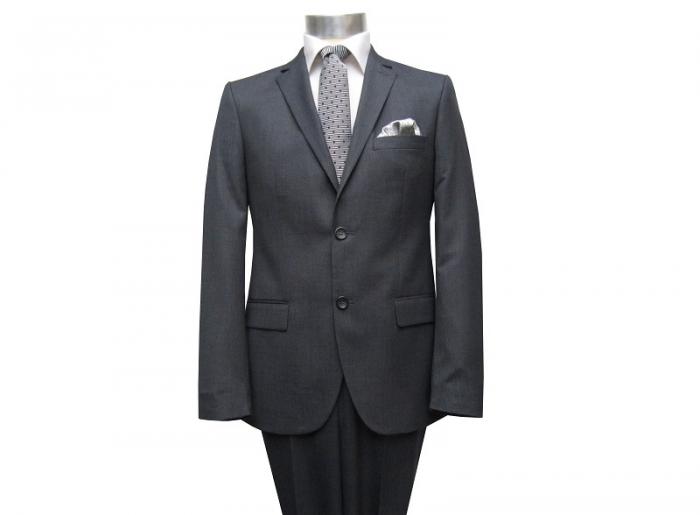 Elegante Herren Anzug Anthrazit Webstruktur