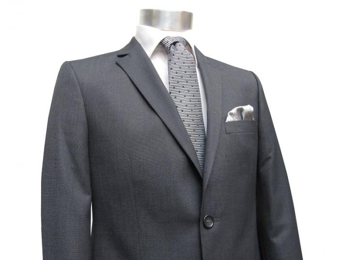 Elegante Herren Anzug Anthrazit Webstruktur