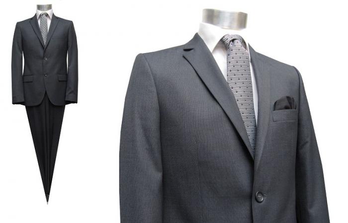 Elegante Herren Anzug Anthrazit Webstruktur