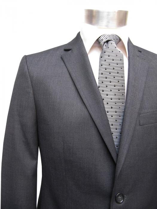 Elegante Herren Anzug Anthrazit Webstruktur