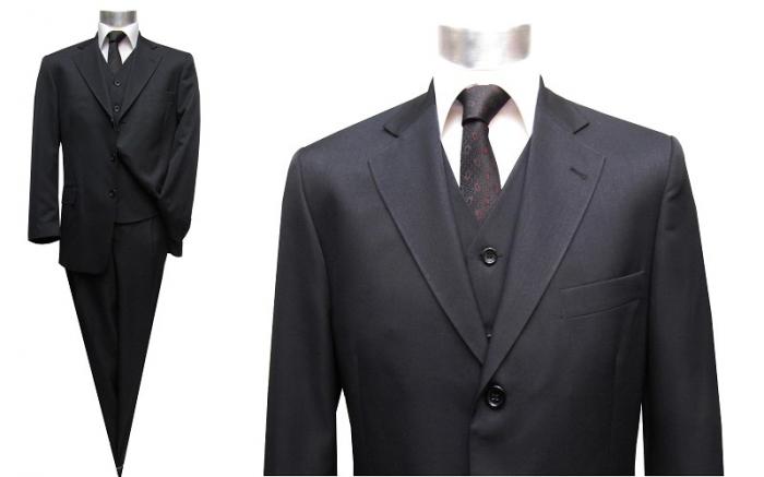 Herrenanzug Schwarz mit Weste Sonderangebot