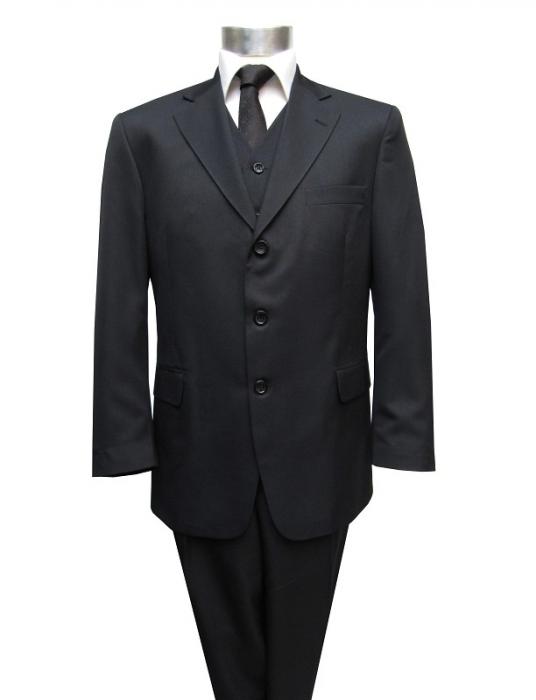 Herrenanzug Schwarz mit Weste Sonderangebot