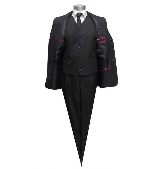 Herrenanzug Schwarz mit Weste Sonderangebot