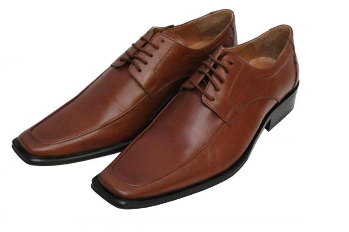 Echt leder Herrenschuhe Cognac