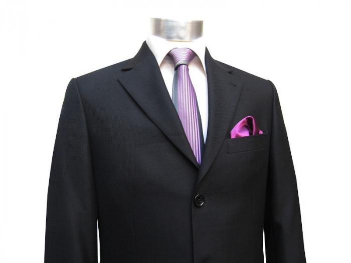 Streifen Herrenanzug Schwarz Modern Fit