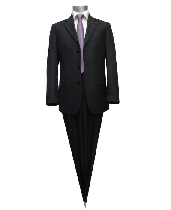 Streifen Herrenanzug Schwarz Modern Fit