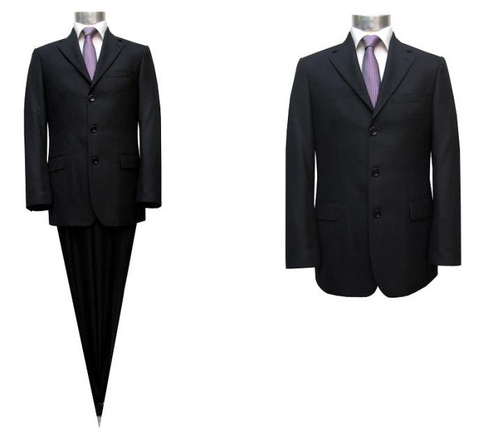 Streifen Herrenanzug Schwarz Modern Fit