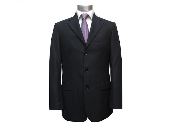 Streifen Herrenanzug Schwarz Modern Fit