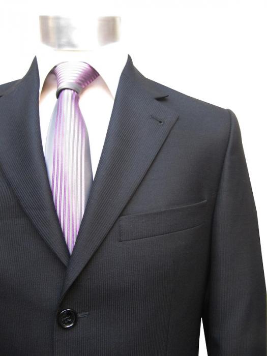 Streifen Herrenanzug Schwarz Modern Fit