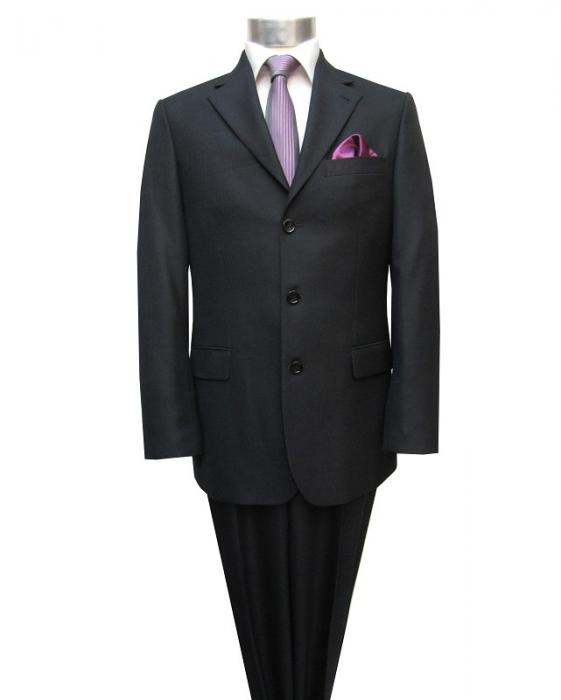 Streifen Herrenanzug Schwarz Modern Fit