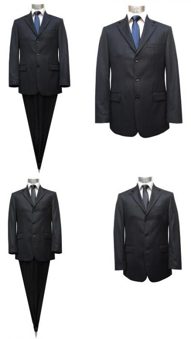 Streifen Herren Anzug 2 teilig Modern Fit