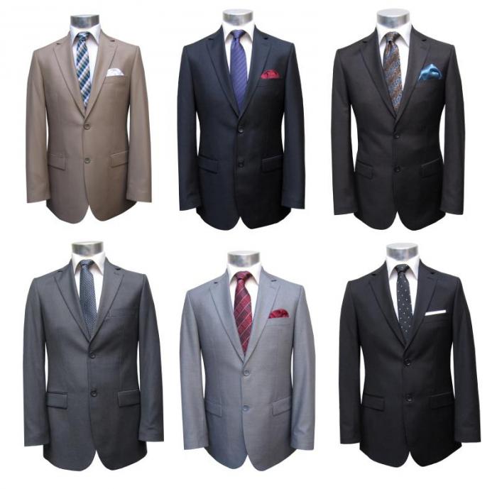 Anzugjacke Herren Doppelschlitz Slim Fit Sakko