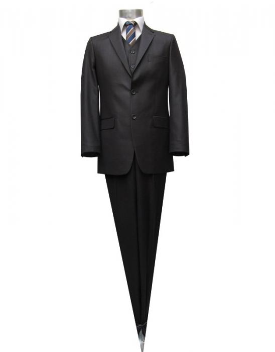 Herren Anzug mit Weste Dunkelbraun