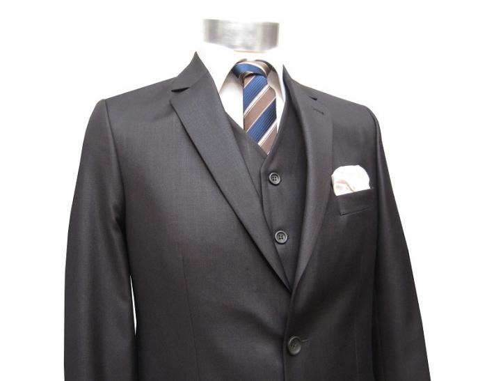 Herren Anzug mit Weste Dunkelbraun