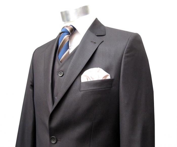 Herren Anzug mit Weste Dunkelbraun