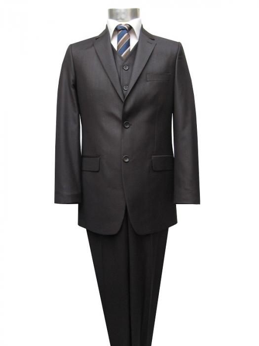 Herren Anzug mit Weste Dunkelbraun