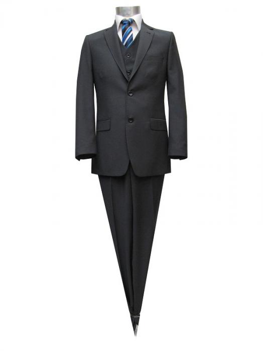 gestreifte Herren Anzug 3 teilig Anthrazit