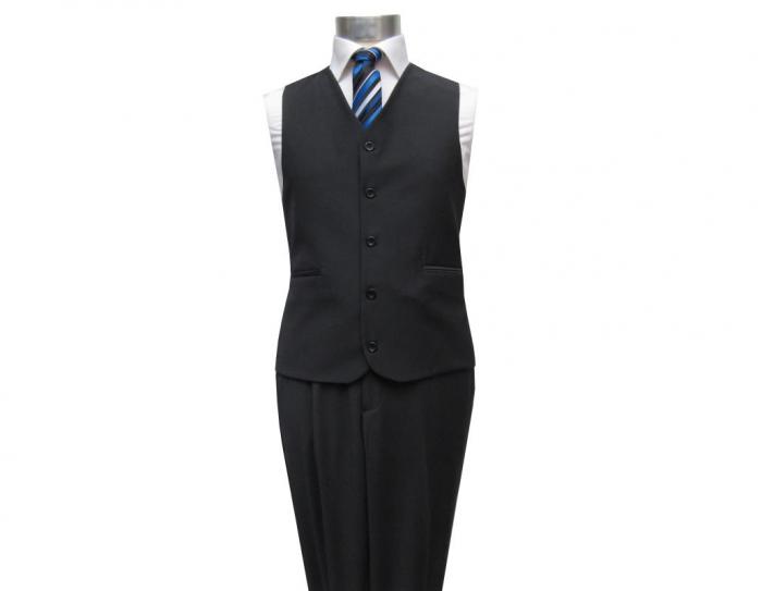 gestreifte Herren Anzug 3 teilig Anthrazit