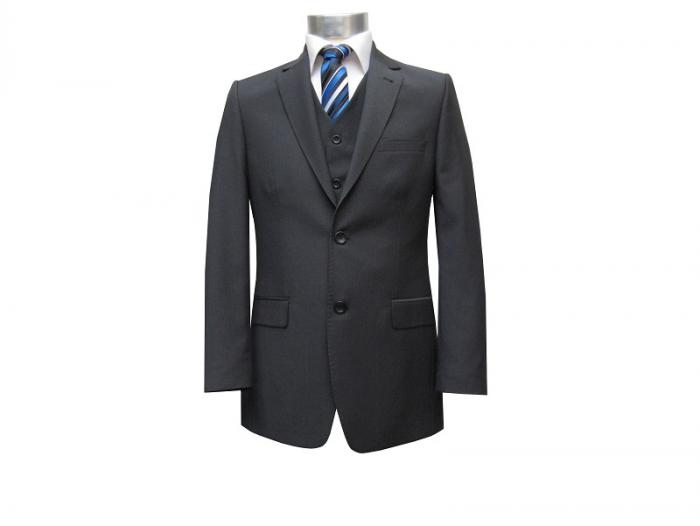 gestreifte Herren Anzug 3 teilig Anthrazit